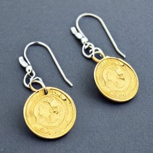 Lucky coin earrings for abundance
