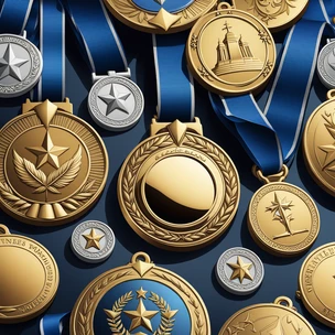 Achievement medals art