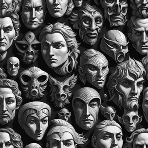 Malevolent faces and figures