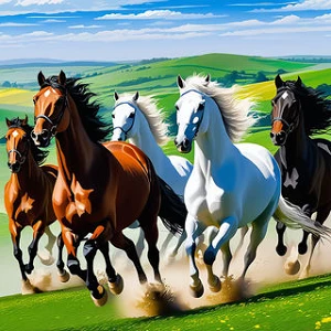 Horses galloping